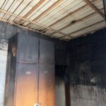 Преди обработката на сериозно обгорена сграда чрез пясъкоструене от AMV BLAST.